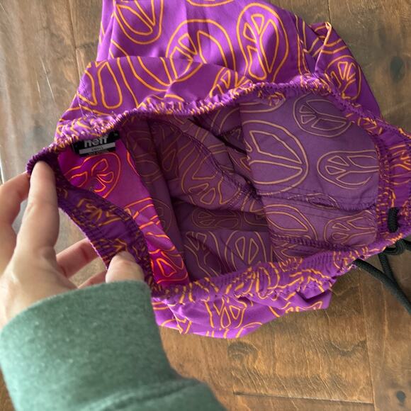 NEFF Printed Drawstring Pull On Swim Trunks Swimwear‎ Purple Peace Men's Small - Picture 7 of 7